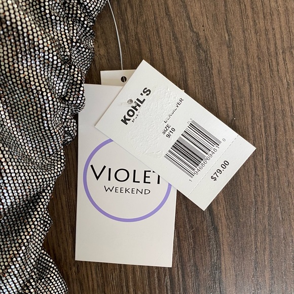 Silver Ruched Mini Dress - Picture 5 of 9